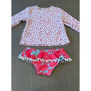 F4A Polka Dot Rash Guard Swimming Suit 18/24 VGUC